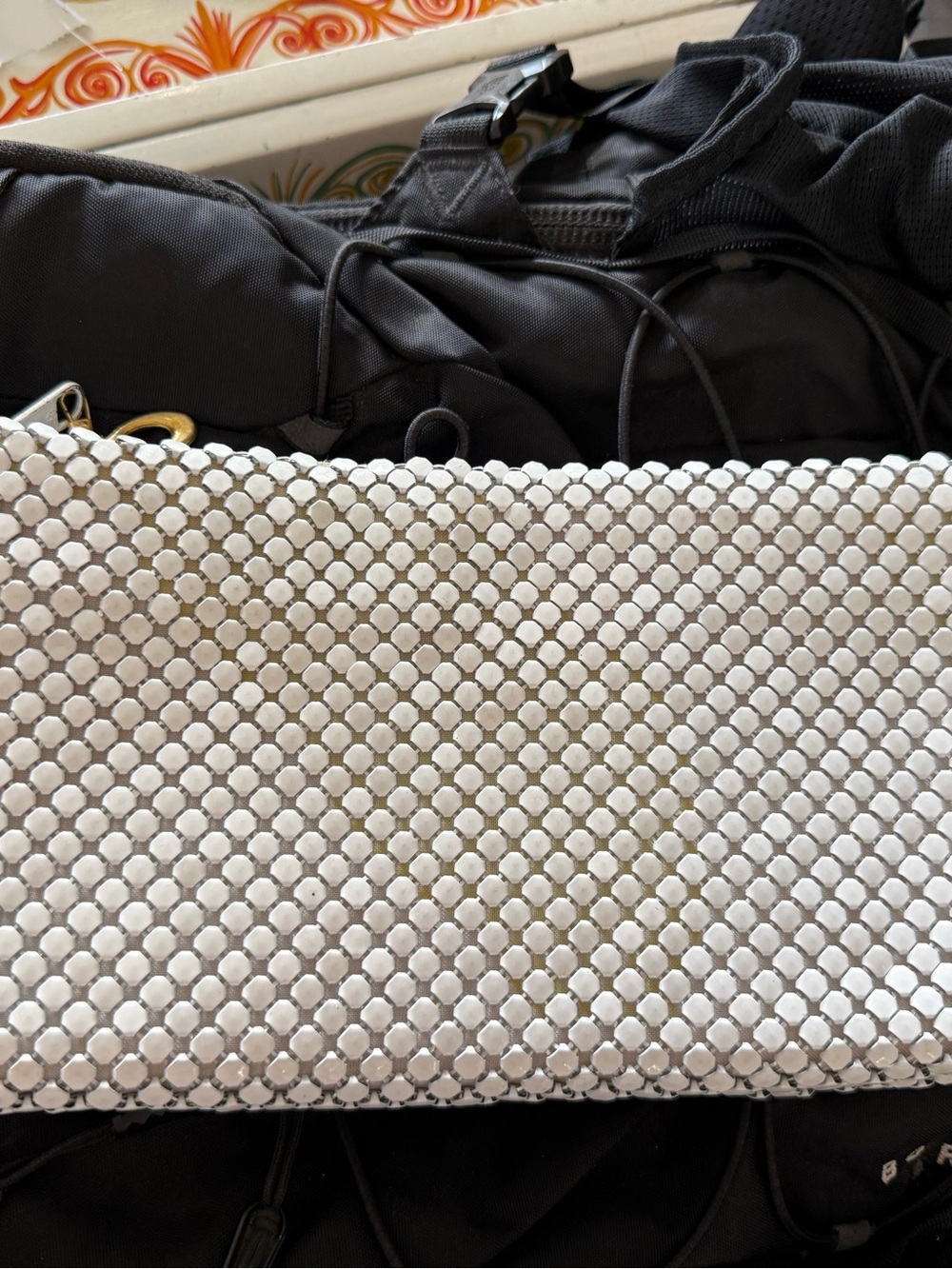 Whiting & Davis White Beaded Mini Clutch